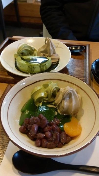 長喜園(チョウキエン) アイス・ジェラート,ババロア,パフェ・サンデー ほうじ茶アイス、抹茶のババロア