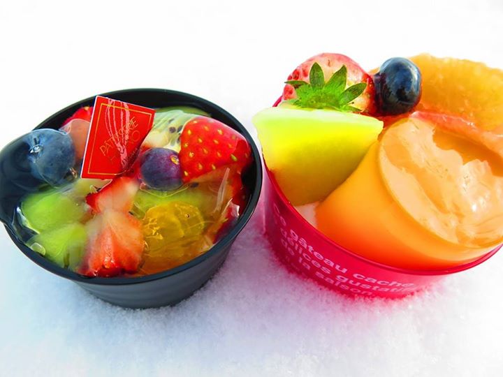 パティスリーヒラノ(cafe HIRANO) 杏仁豆腐,プリン フルーツ杏仁、プリンアラモード