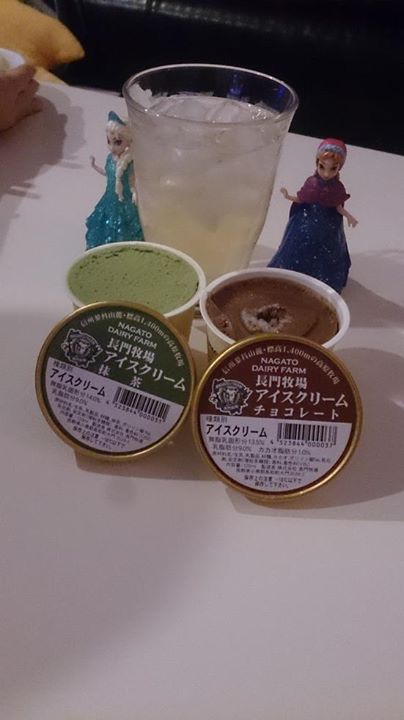 スーパー・コンビニ・その他 アイス・ジェラート 長門牧場アイスクリーム(
抹茶、チョコレート)