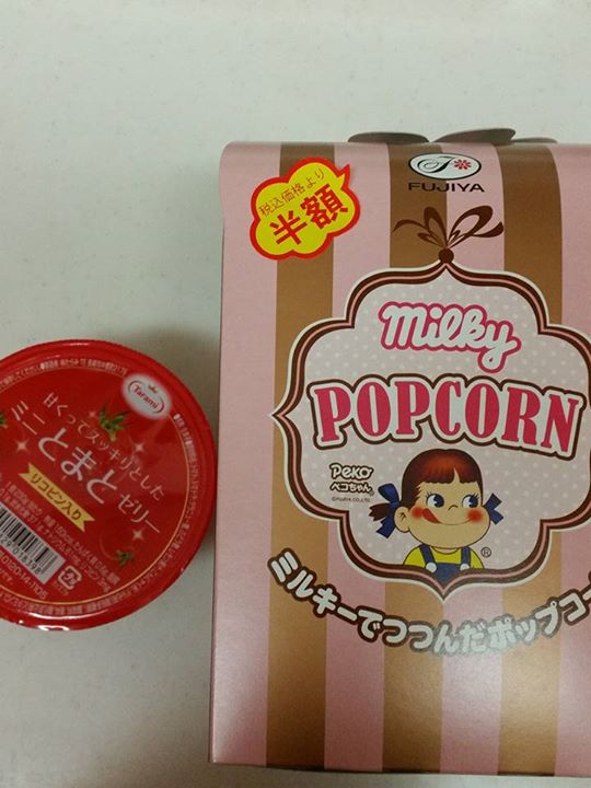 ローソン（LAWSON）&nbsp;ポップコーン,ゼリー・蒟蒻・寒天&nbsp;ミルキーポップコーン、ミニとまとゼリー