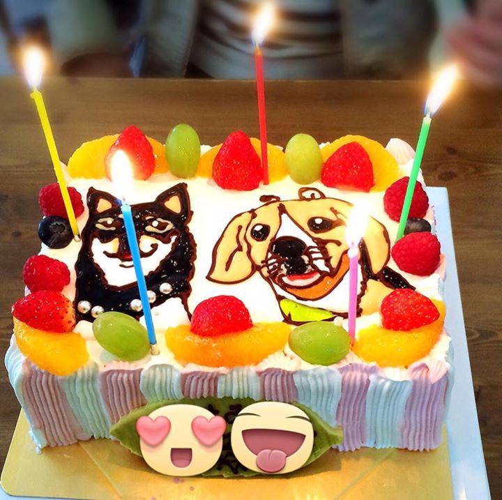 テロワール オペラ&nbsp;ケーキ・タルト&nbsp;愛犬が描かれたバースデーケーキ