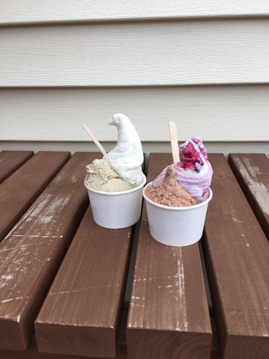 信州ジェラート with(ウィズ) アイス・ジェラート 牛乳とミルクティー、カシスミルクとチョコレートのジェラート