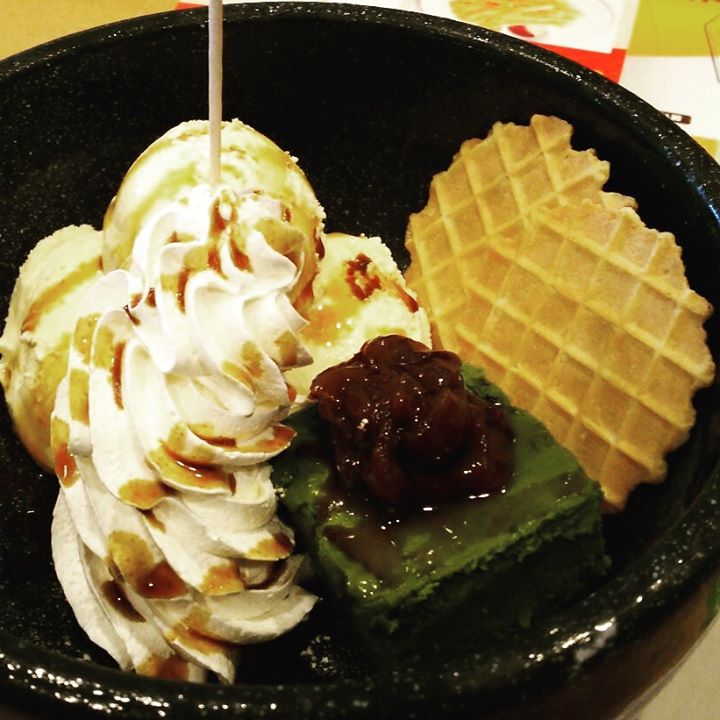 ガスト パフェ・サンデー ストーンアイスパフェ 抹茶ムース・つぶあん