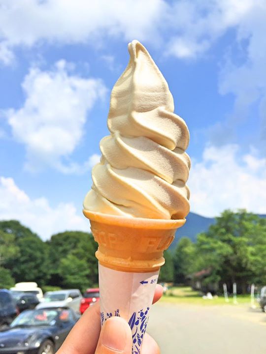 手打ちそば 岳(ガク) アイス・ジェラート そばとバニラのミックスソフト