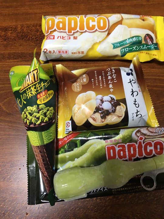 スーパー・コンビニ・その他 アイス・ジェラート パピコ(抹茶、梨)、やわもち 京きなこ つぶあん最中、ジャイアントコーン 大人の抹茶生チョコ