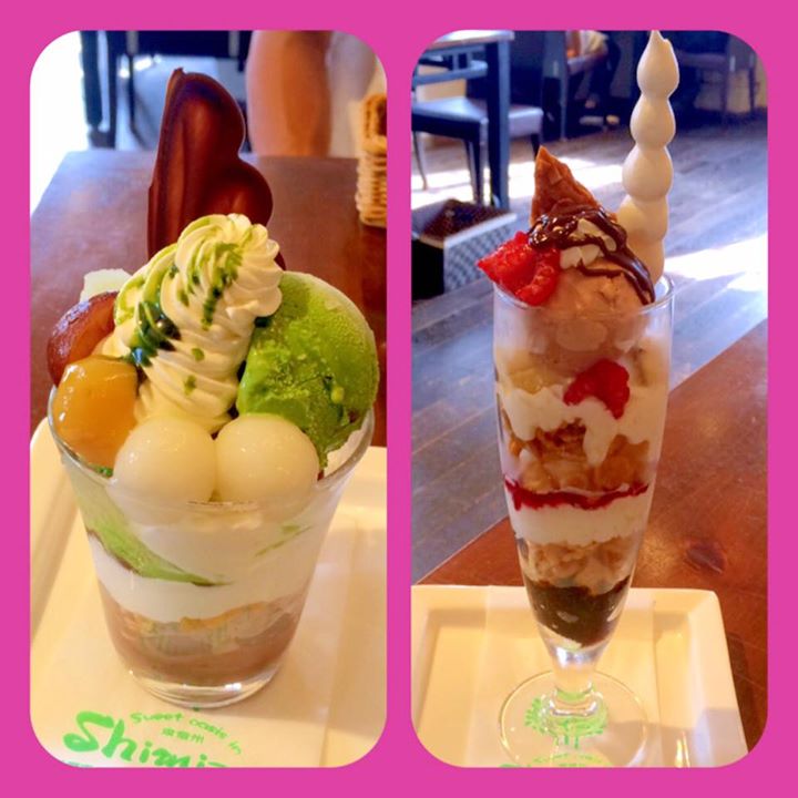 菓匠 Shimizu （しみず）&nbsp;パフェ・サンデー&nbsp;抹茶のパフェとチョコレートのパフェ