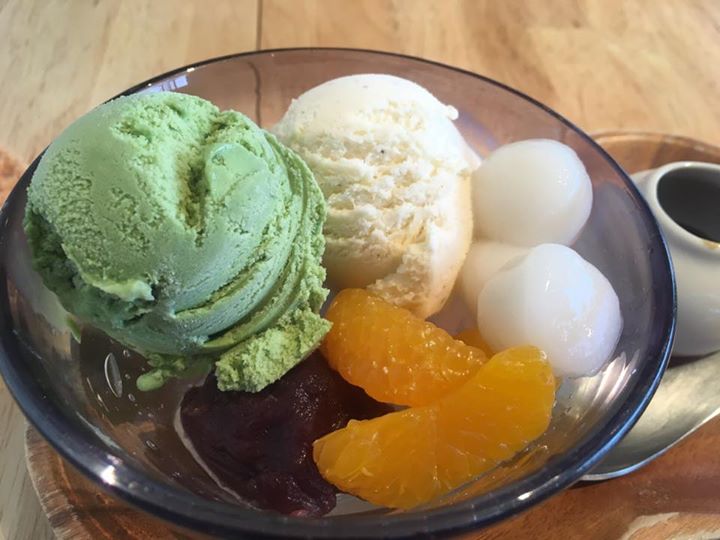 SOBA×CAFE EN(ソバ カフェ エン) あんみつ,ケーキ・タルト クリームあんみつ、チーズケーキ