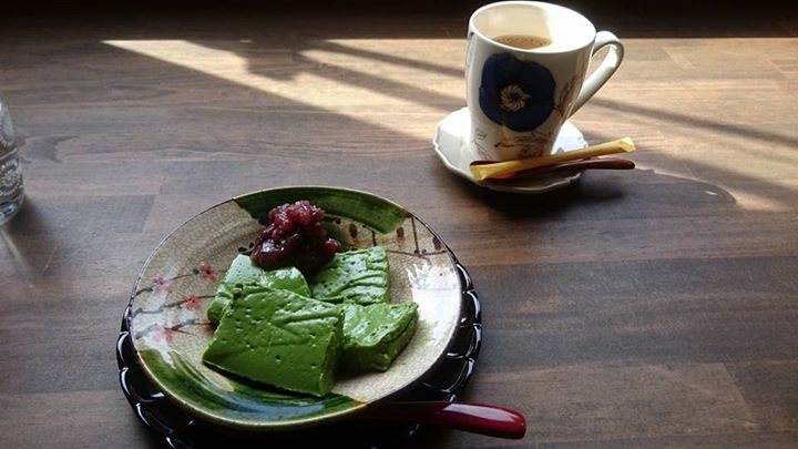 茶房 きさらぎ プリン,ドリンク 抹茶くずプリン、カフェ・オレ