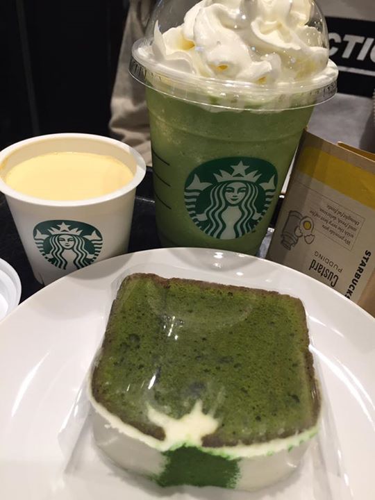 スターバックス コーヒー ジャパン(Starbucks Coffee Japan) ケーキ・タルト,フラペチーノ,プリン 抹茶のケーキ、抹茶フラペチーノ、カスタードプリン