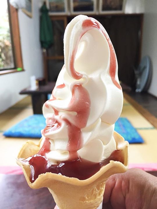 白樺食堂（シラカバショクドウ）&nbsp;アイス・ジェラート&nbsp;生乳ソフト ラズベリーソース