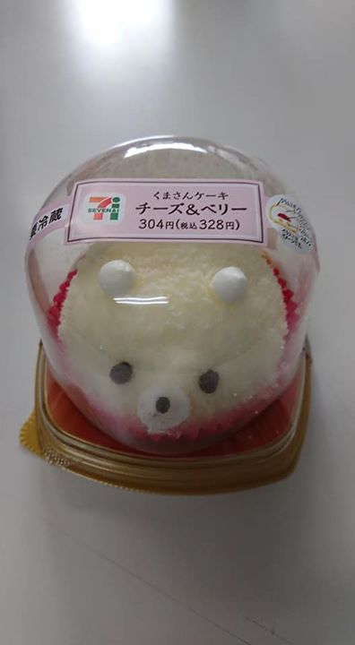 セブンイレブン&nbsp;ケーキ・タルト&nbsp;ひな祭り期間限定 くまさん ケーキチーズ&ベリー、お花のケーキ ストロベリー&チョコ