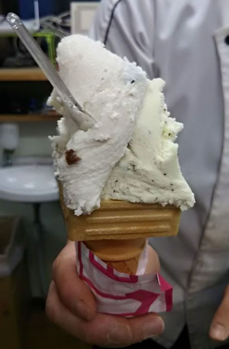 お菓子工房 HARUIRO(ハルイロ) アイス・ジェラート ラムレーズンとチョコミントのジェラート