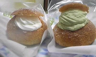 旬彩菓たむら シュークリーム 抹茶シュークリーム、バニラシュークリーム