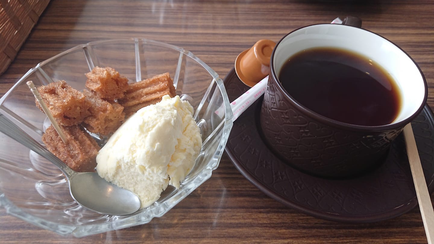 SHIGA BASE その他スイーツ,アイス・ジェラート チュロス&アイスクリーム+コーヒーセット