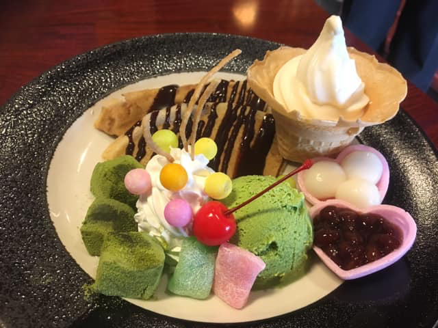 懐食あおき アイス・ジェラート,わらび餅,クレープ 和スイーツプレート