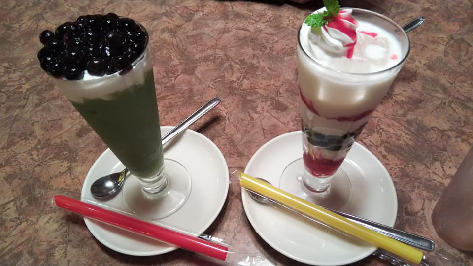 あっぷるぐりむ タピオカ,ドリンク 黒タピオカドリンク(抹茶ミルク、いちごミルク)