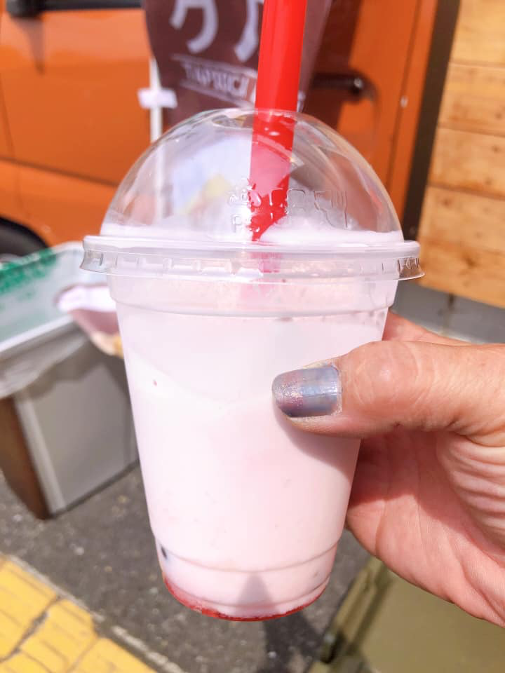 CAMP CAFE タピオカ,ドリンク タピオカいちごミルク