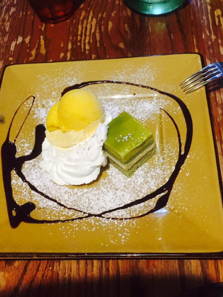 土曜日はイタリアン&nbsp;シャーベット,ケーキ・タルト&nbsp;抹茶のケーキとマンゴー＆バナナのシャーベット