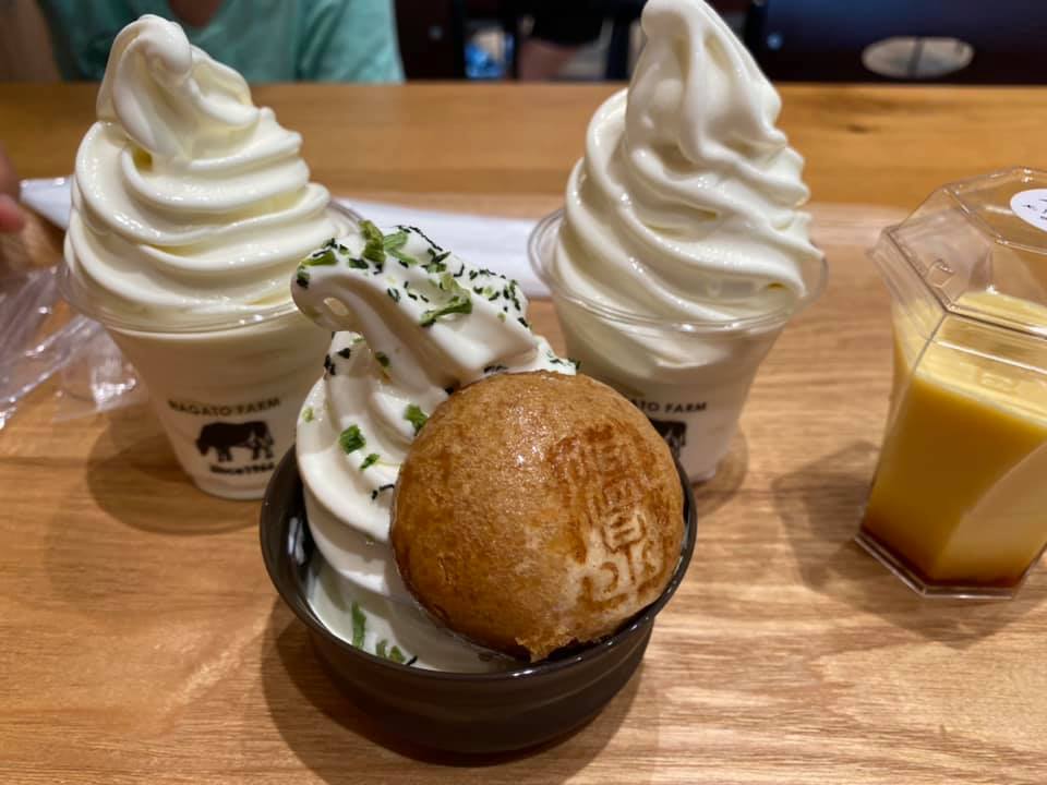 道の駅 野沢温泉(ノザワオンセン) アイス・ジェラート,おまんじゅう まんじゅう菜ソフト