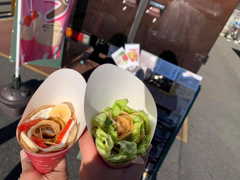 クレーキー ジェイピー(CRAKEY JP)
クレープ いちごとばななのクレープ&野沢菜と生ハムのクレープ