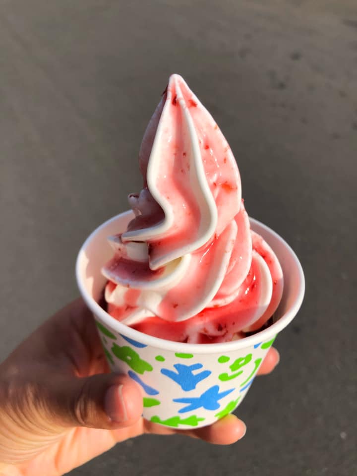 道の駅 おがわ ソフトクリーム すもものソースがけソフト