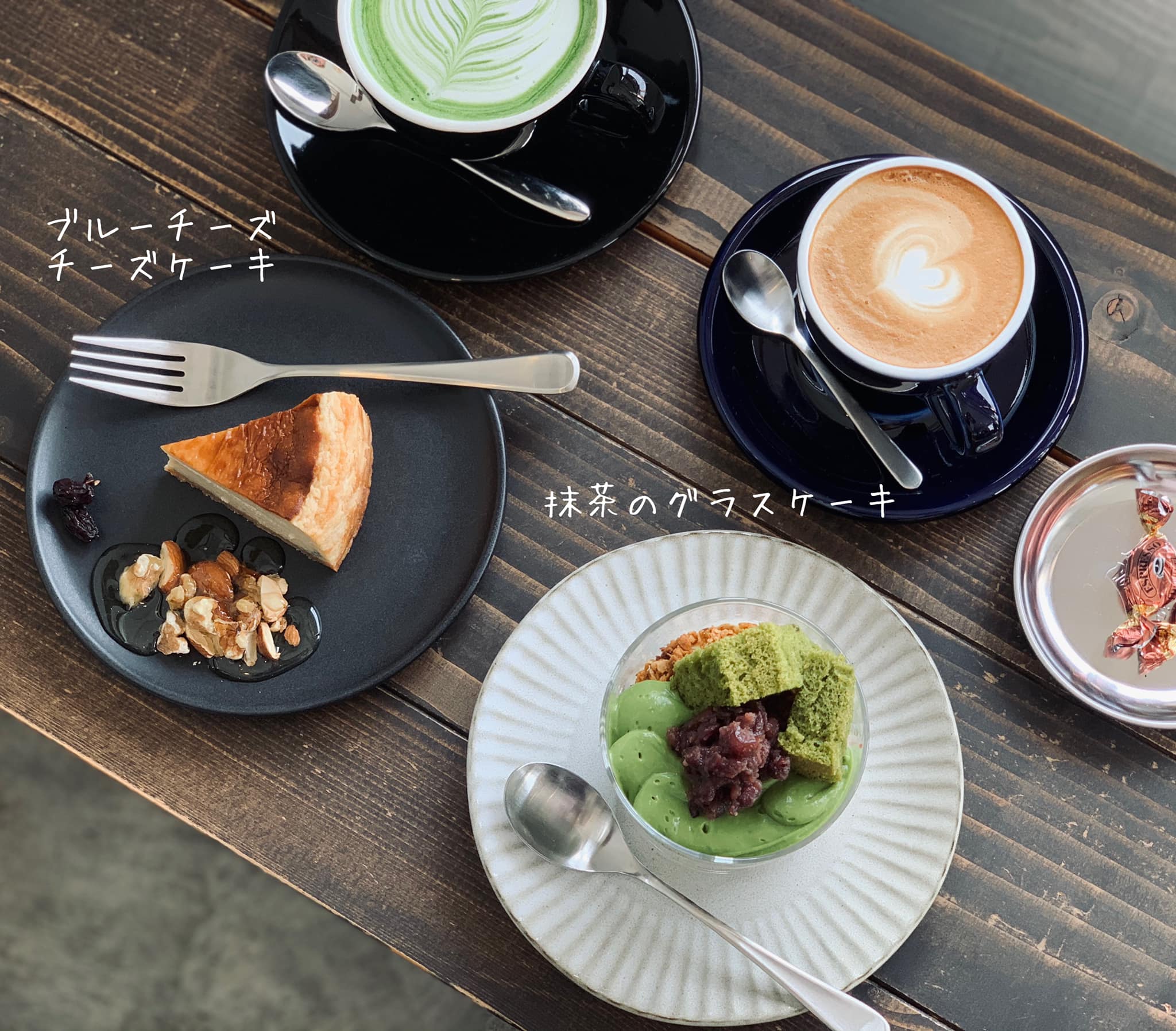 TRACK coffee(トラックコーヒー) ケーキ・タルト ブルーチーズチーズケーキ&抹茶のグラスケーキ