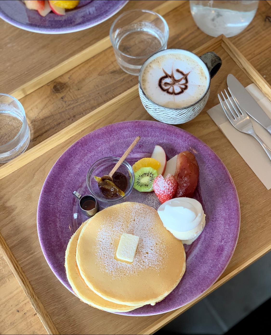 ma~ku cafe.(マークカフェ) パンケーキ プレーンパンケーキ+フルーツセット