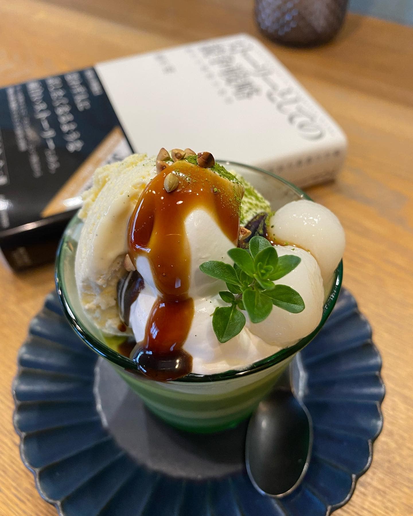 SACHIYA cafe(サチヤカフェ) プリン,アイス・ジェラート 抹茶豆乳プリンのバニラアイス乗せ
