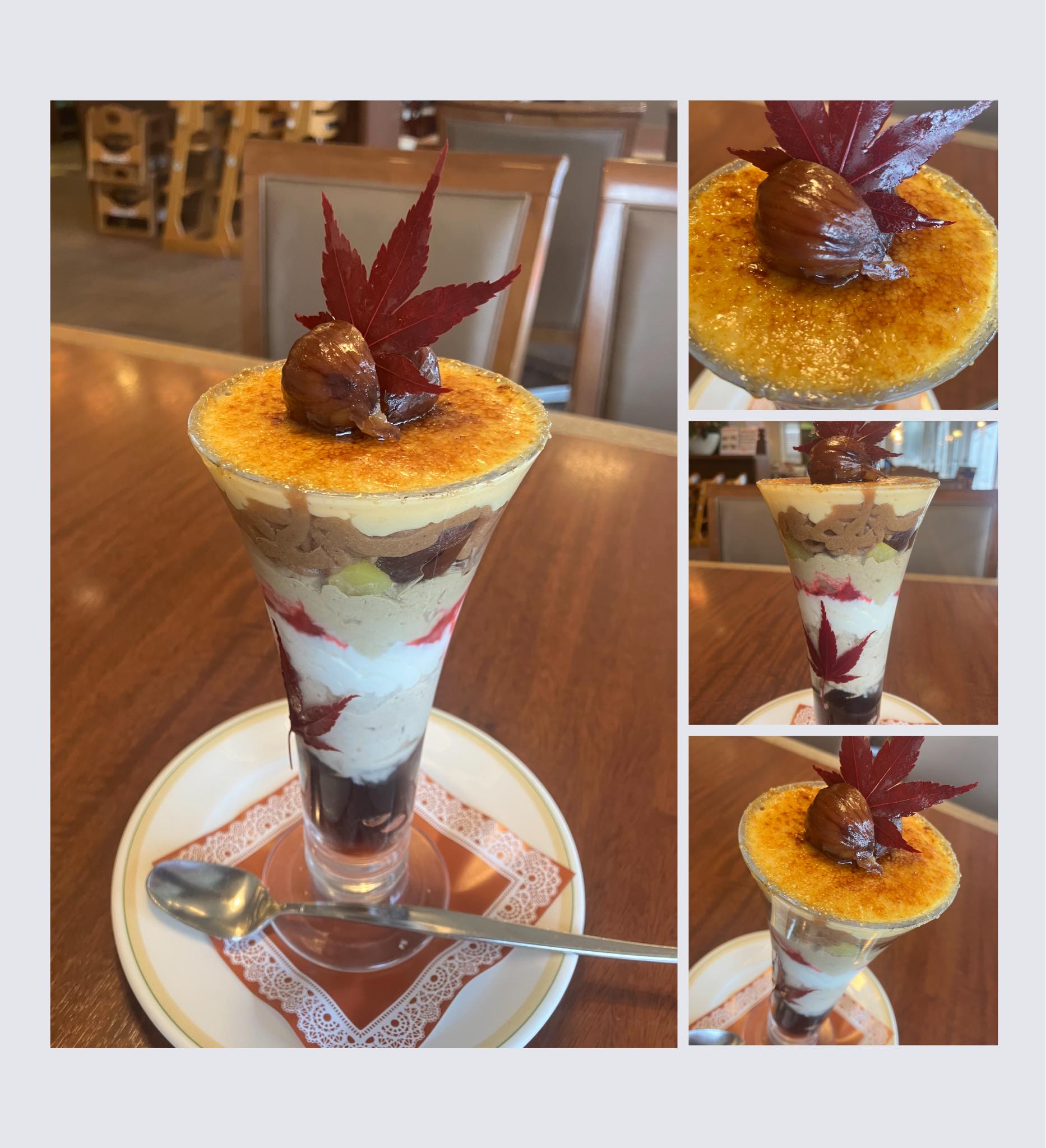 ロイヤルホスト パフェ・サンデー 渋皮栗とほうじ茶のブリュレパフェ