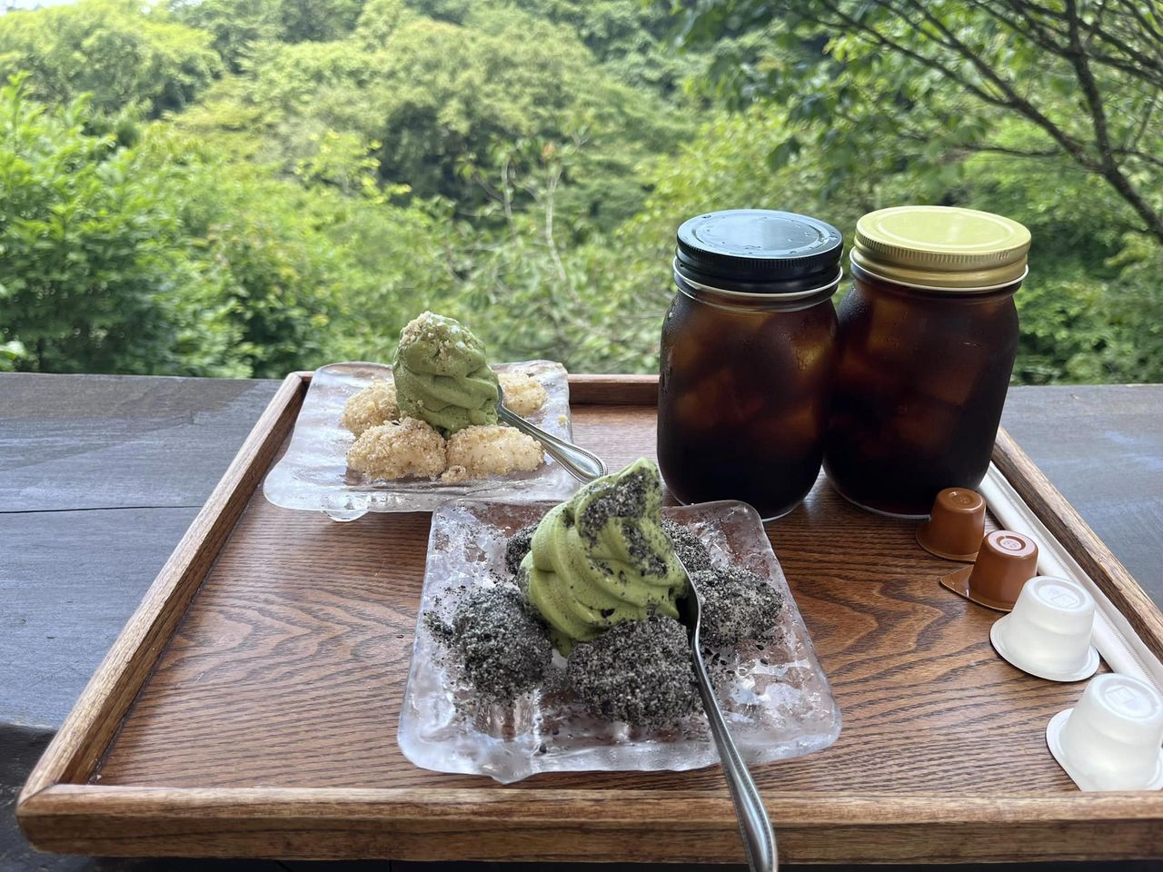 しげの屋(しげのや) ソフトクリーム,お餅 抹茶ソフト&力餅