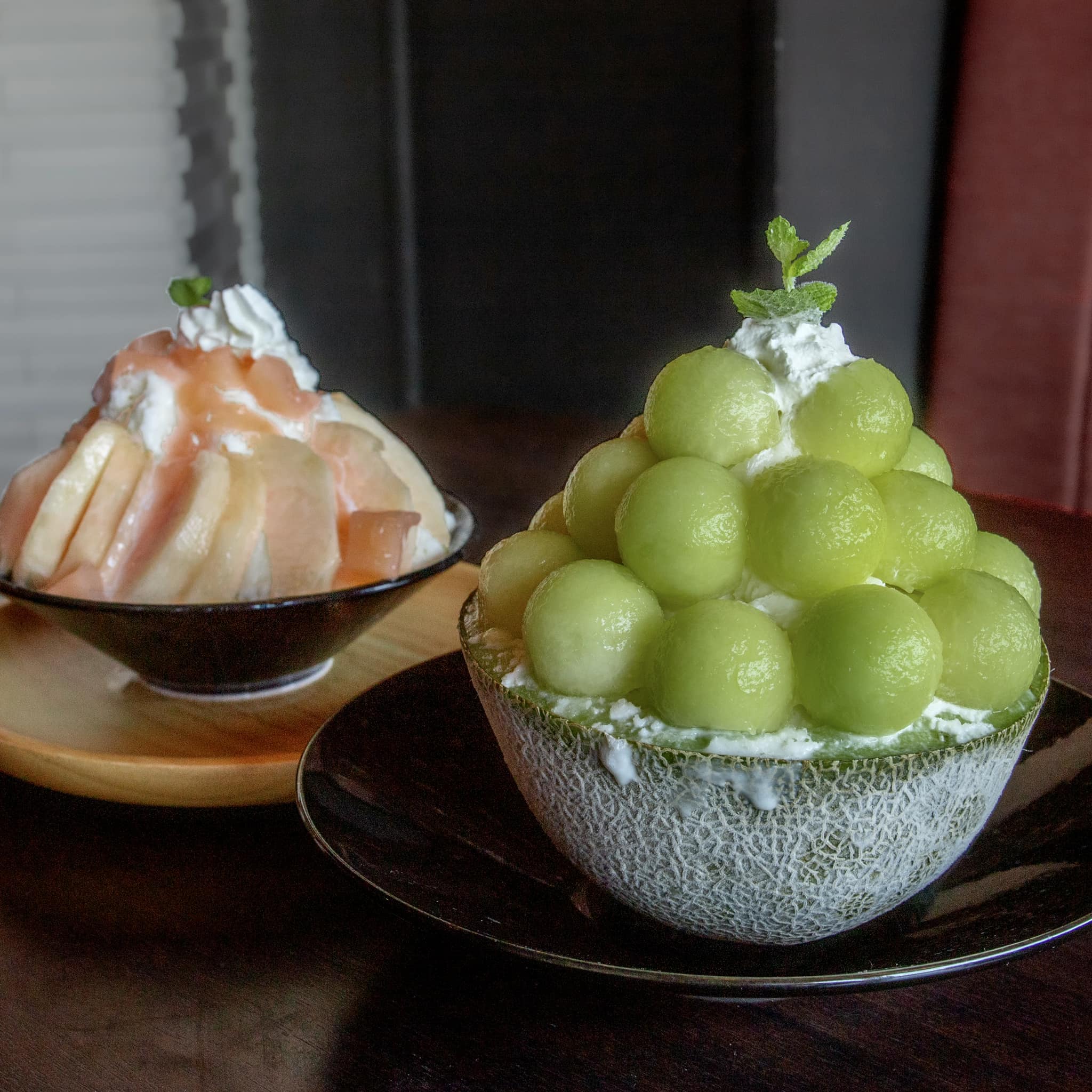 OTO Cafe(オトカフェ) かき氷・フラッペ メロンのゆき氷&桃のゆき氷